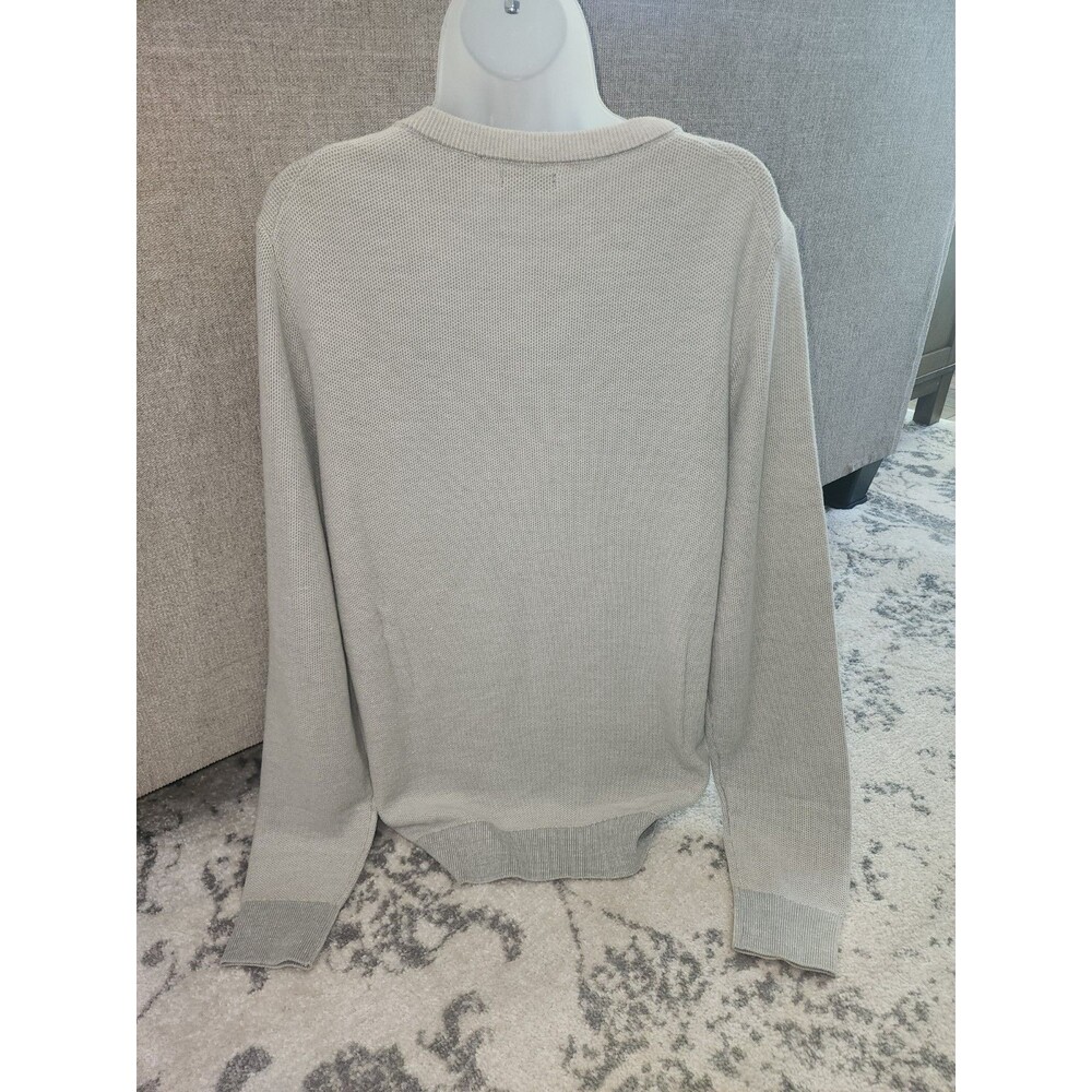IZOD Honeycomb Crewneck Sweater Men's LT Ivory Pullover Knit Casual NWT - Picture 2 of 6